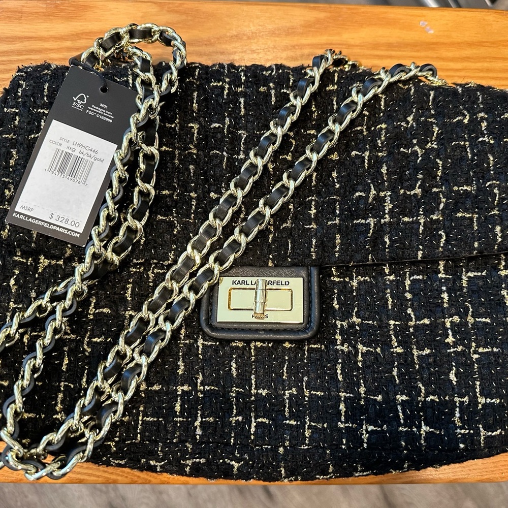 karl lagerfeld tweed bag